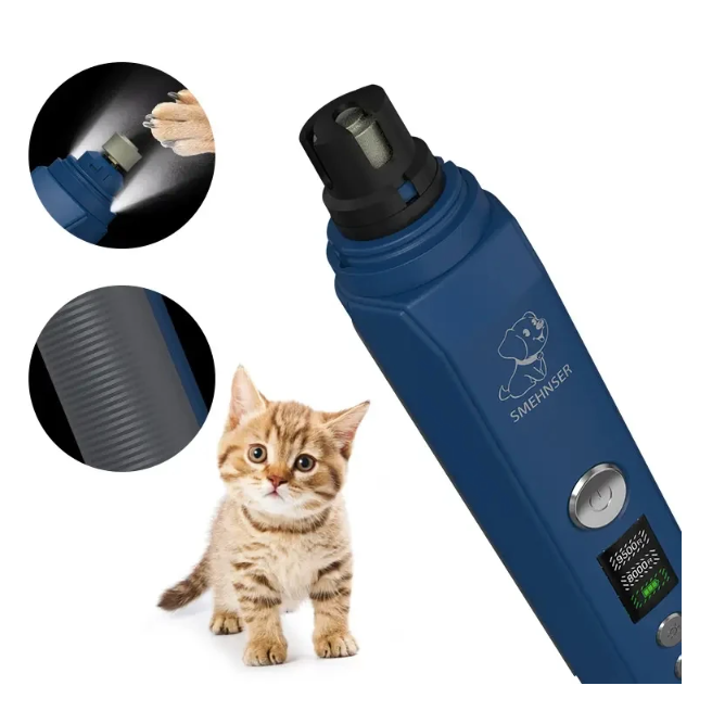Cortaúñas para mascotas con luz LED, lima eléctrica recargable por USB para perros y gatos pequeños y grandes.