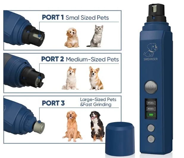 Cortaúñas para mascotas con luz LED, lima eléctrica recargable por USB para perros y gatos pequeños y grandes.